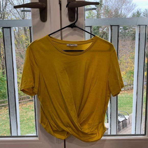 Zara | Tops | Zara Mustard Cross Top | Poshmark